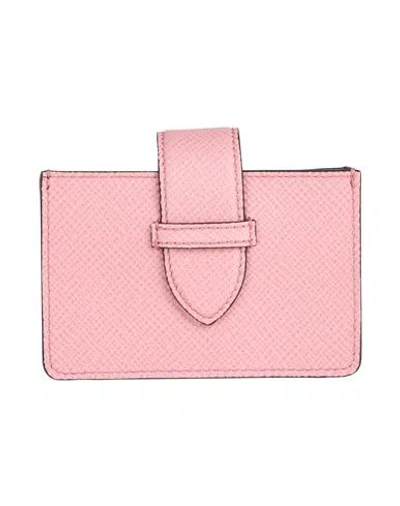 Smythson Woman Cardholder Antique Rose Size - Leather In Pink