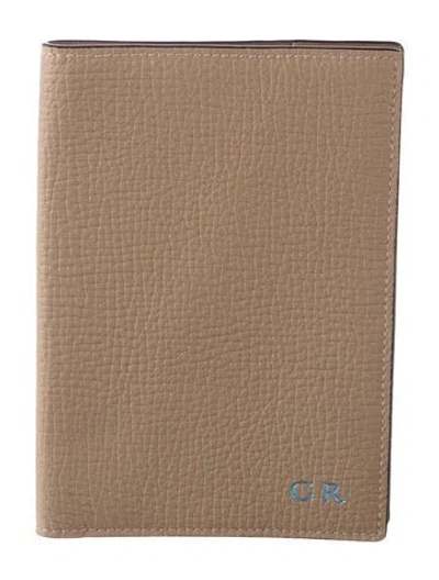 Pre-owned Smythson Women's Leather Passport Holder In Neutrals