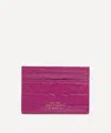 Smythson Women's Mara Croc-embossed Leather Cardholder In Purple