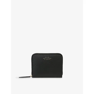 Smythson Womens  Panama Small Leather Purse In Black