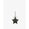 Smythson Womens Black Star Leather Keyring In Black