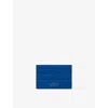 Smythson Womens  Flat Leather Card Holder In Cerulean