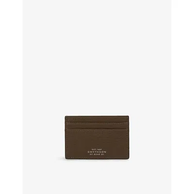 Smythson Ludlow Leather Card Holder In Green