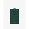 Smythson Womens Panama Leather Phone Sleeve Forest Green In Forest Green