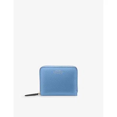 Smythson Womens  Panama Small Leather Purse In Blue