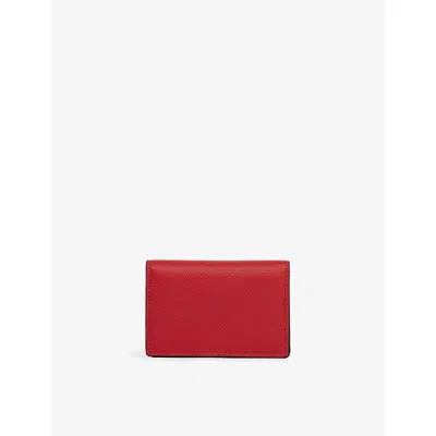 Smythson Womens Panama Branded Leather Card Holder