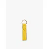 Smythson Womens Lemon Panama Grained Leather Keyring