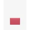Smythson Womens Raspberry Panama Folded Leather Card Case In Pink