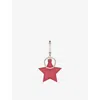Smythson Womens Panama Star Leather Keyring Raspberry In Pink
