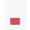 Smythson Womens Raspberry Stars Panama Flat Leather Card Holder In Multi