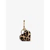 Smythson Womens Sandstone Panama Heart Leather Keyring In Gold