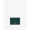 Smythson Womens Forest Green Flat Leather Card Holder