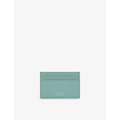 Smythson Womens Mineral Green Grained Leather Five-card Holder