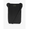 Smythson Womens Black Ludlow Branded Leather Cross-body Pouch In Black