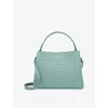 Smythson Womens Ludlow Day Leather Cross-body Bag Mineral Green In Mineral Green