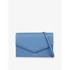 Smythson Womens Nile Blue Panama Envelope Leather Cross-body Bag