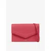 Smythson Womens Raspberry Panama Envelope Leather Cross-body Bag In Pink