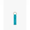Smythson Womens Bright Turquoise Panama Grained Leather Keyring