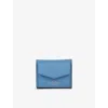 Smythson Womens Trifold Small Leather Coin Purse Nile Blue
