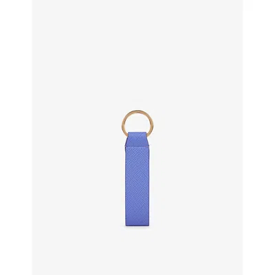 Smythson Womens Ultra Violet Panama Strap Leather Keyring In Purple