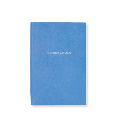 Smythson Wonder Woman Chelsea Notebook In Panama In Nile Blue