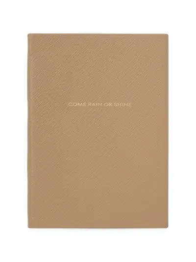 Smythson X Burberry Soho Notebook In Panama In Neutral