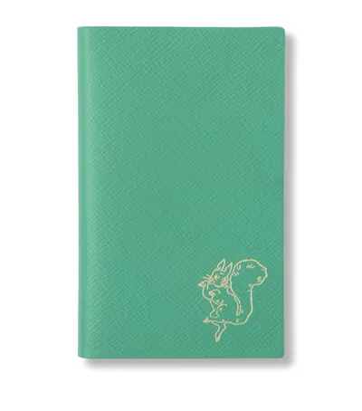 Smythson X Peter Rabbit Panama Leather Notebook In Green