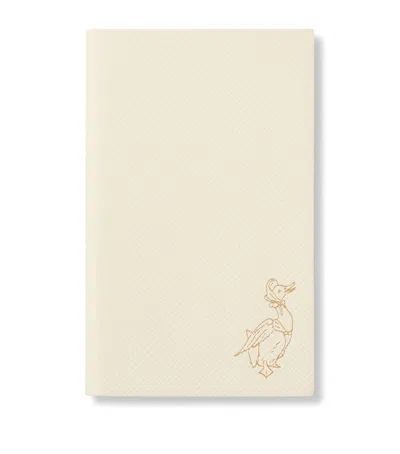 Smythson X Peter Rabbit Panama Leather Notebook In White