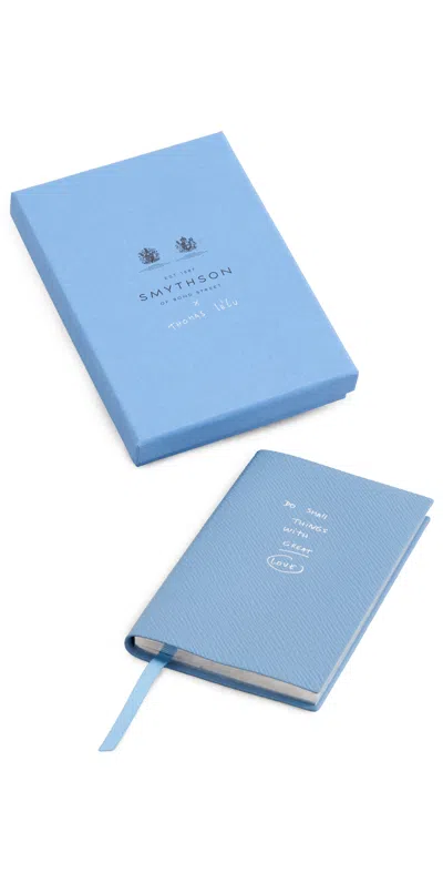 Smythson X Thomas Lelu Do Small Things Panama Notebook Nile Blue
