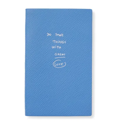 Smythson X Thomas Lélu Panama Leather Do Small Things Panama Notebook In Blue