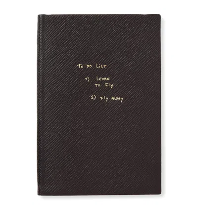 Smythson X Thomas Lélu Panama Leather To Do List Chelsea Notebook In Black
