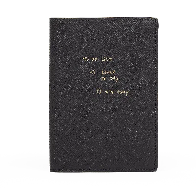 Smythson X Thomas Lélu Passport Cover In Panama In Thomas Lélu Black