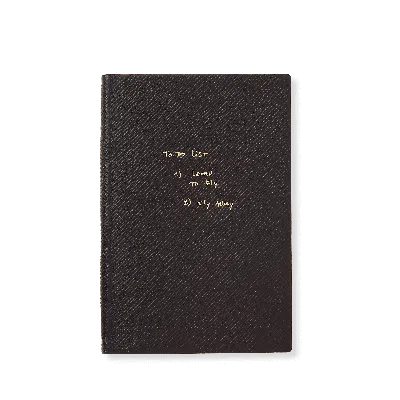 Smythson X Thomas Lélu 'to Do List' Chelsea Notebook In Panama In Black