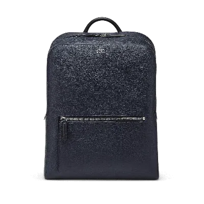 Smythson Zip Around Backpack In Ludlow In Navy