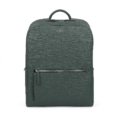 Smythson Zip Around Backpack In Panama In Slate Green