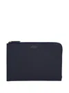 Smythson Zip-fastening Leather Pouch In Blue