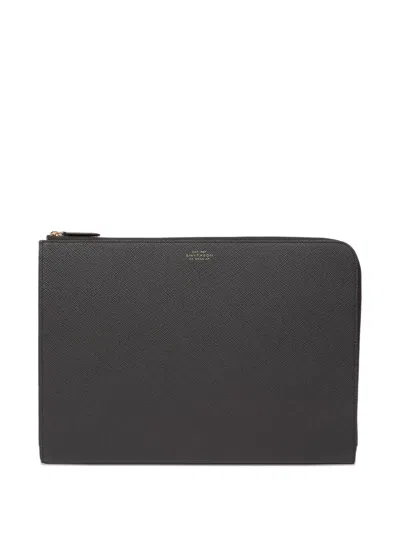 Smythson Zip Laptop Case In Black
