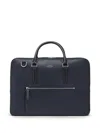 Smythson Large Briefcase With Zip Front In Ludlow In Black