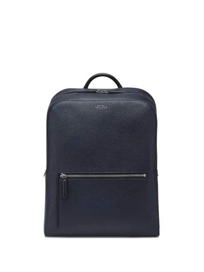 Smythson Zipped Backpack In Blue