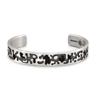 Snake Bones Men's Camo Cuff Bracelet In Sterling Silver