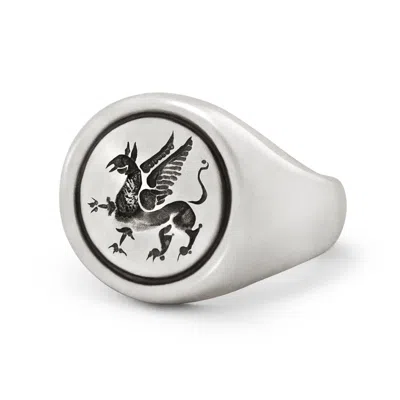 Snake Bones Men's Griffin Signet Ring In Sterling Silver