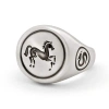 Snake Bones Horse Signet Ring In Sterling Silver