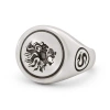 Snake Bones Lion Signet Ring In Sterling Silver