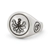 Snake Bones Octopus Signet Ring In Sterling Silver In Signet