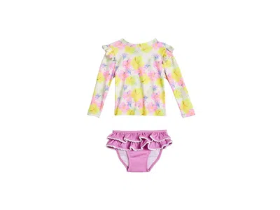 Snapper Rock Aloha Vacay Recycled Ruffle Set (infant/toddler/little Kid) Girl's Swimwear Sets : 18-24 Months In Multi