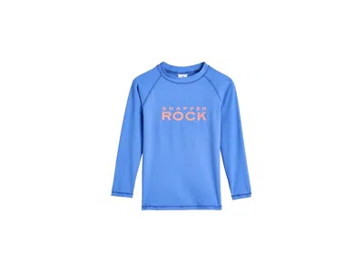 Snapper Rock Azure Blue Sustainable Long Sleeve Rash Top (toddler/little Kid/big Kid) Boy's Swimwear Blue : 10 (9