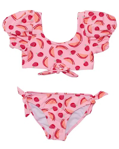 Snapper Rock Kids' Berry Sweet Knot Front Bikini In Multi