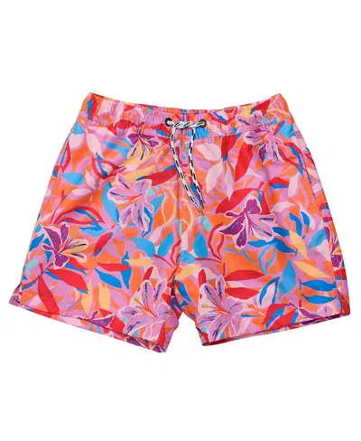 SNAPPER ROCK BLOOMING SUNSET SUSTAINABLE SWIM SHORT - BIG KID
