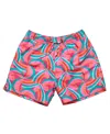 Snapper Rock Geo Melon Sustainable Swim Short In Red
