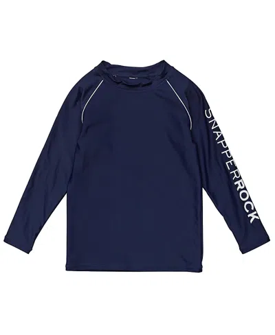 SNAPPER ROCK BOYS' NAVY SUSTAINABLE LONG SLEEVE RASH TOP - LITTLE KID, BIG KID